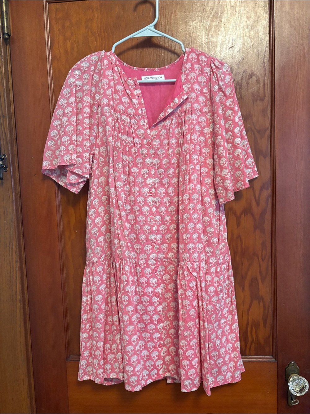 Emerson Fry Amelia Button Short Dress, Crescent Flower Bon Pink size XS/S